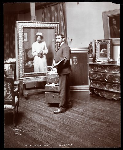 The Artist Louis Loeb Painting a Portrait of Eleanor Robson by Byron Company